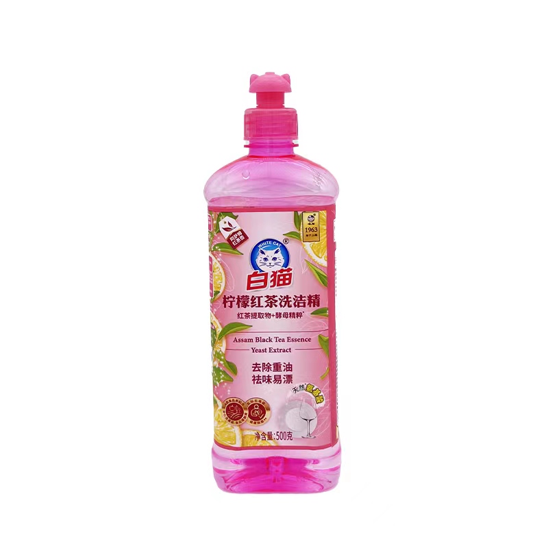 白猫柠檬红茶洗洁精500克