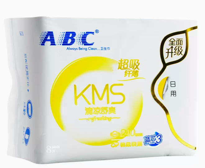 ABC日用纤薄绵柔卫生巾8片