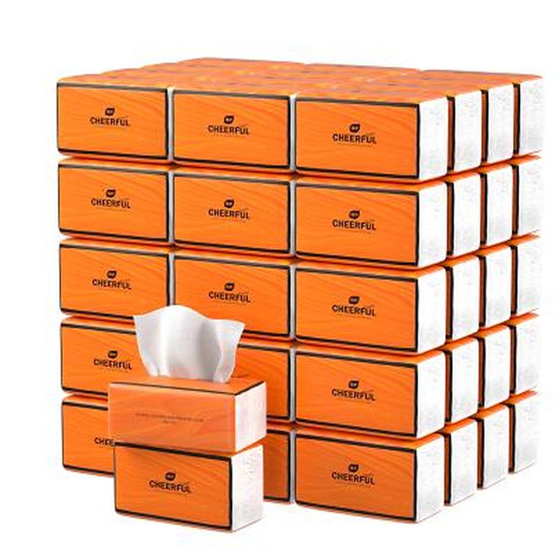 植护悦色橙菱形格子纸面巾20包/提