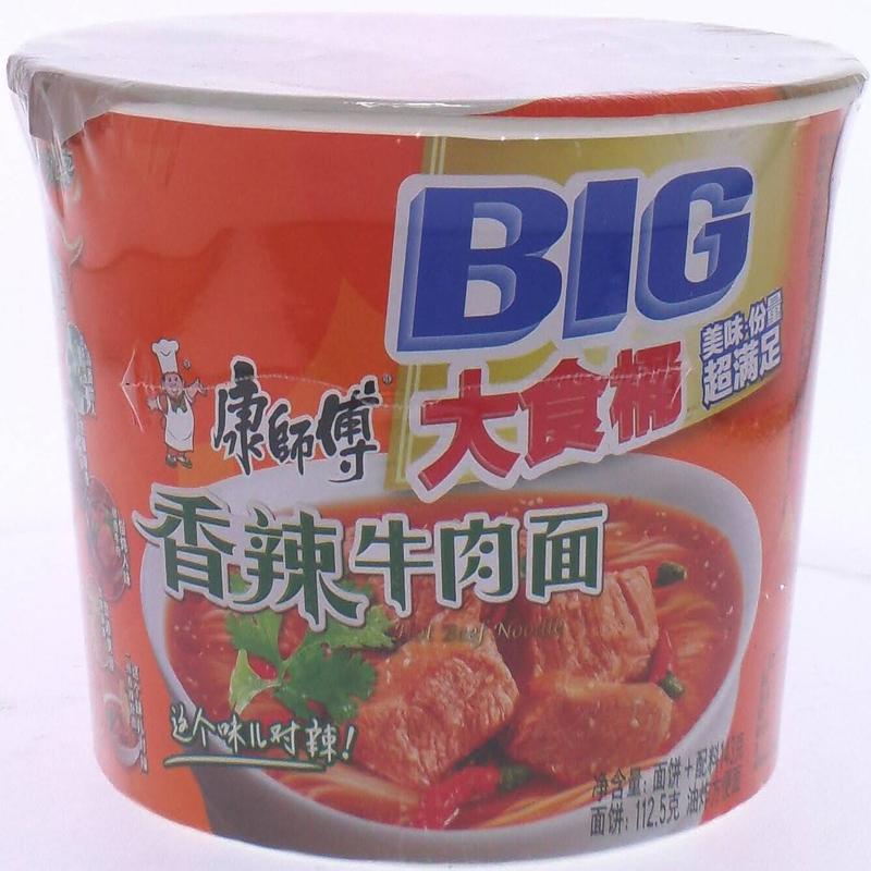 康师傅大食桶香辣牛肉面143g