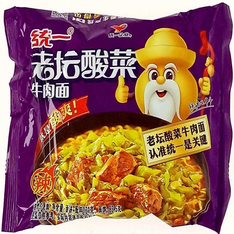 统一100老坛酸菜牛肉味面