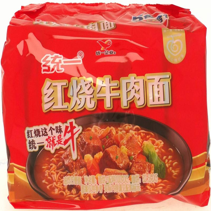 统一100红烧牛肉面五连包