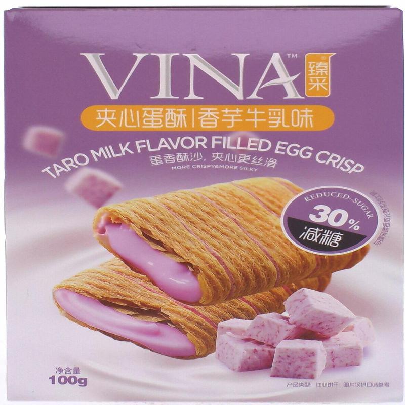 臻采夹心蛋酥香芋牛乳味100g