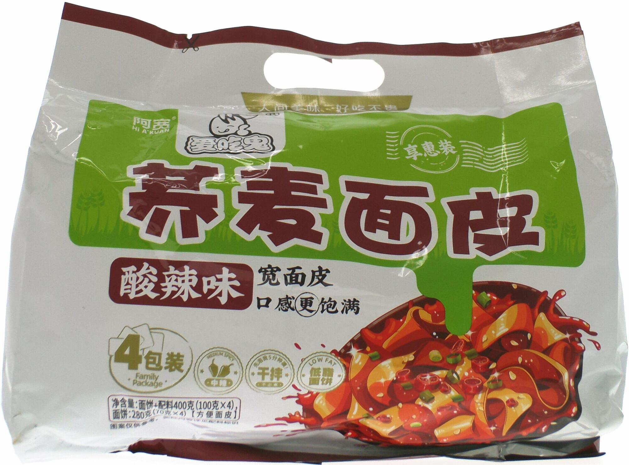 阿宽荞麦面皮酸辣味四连包