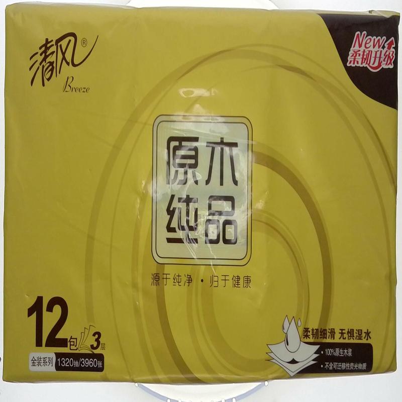 清风金装抽取式抽纸12包
