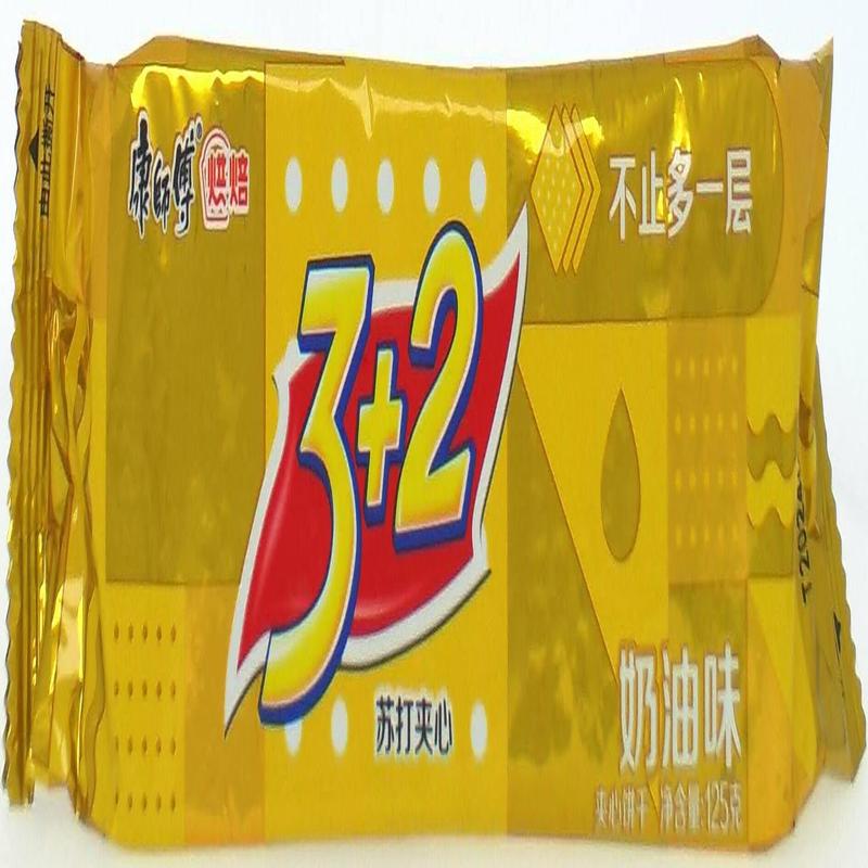 康师傅3+2奶油味苏打夹心饼干125g