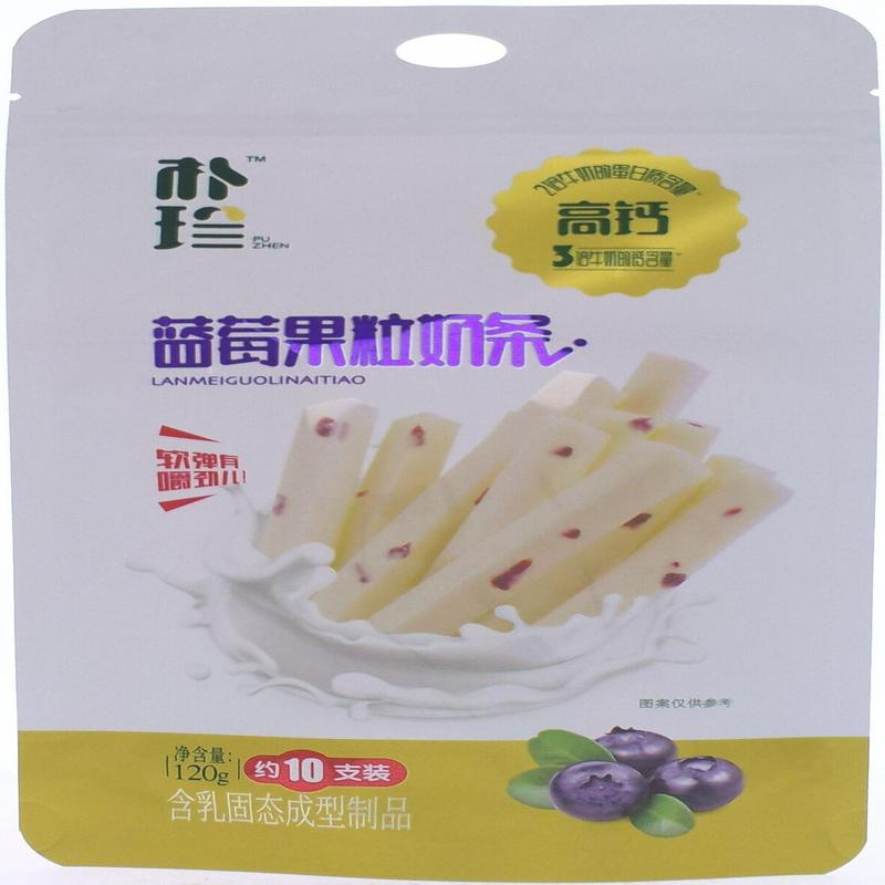 朴珍蓝莓果粒牛奶条120g