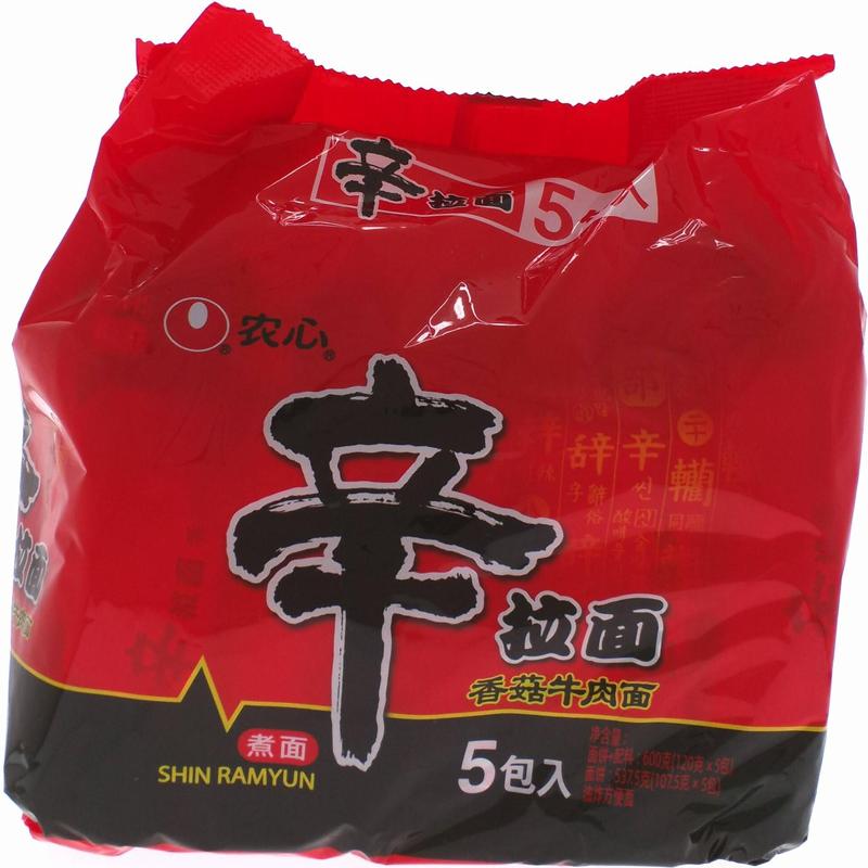 农心5包入辛拉面香菇牛肉面120g*5