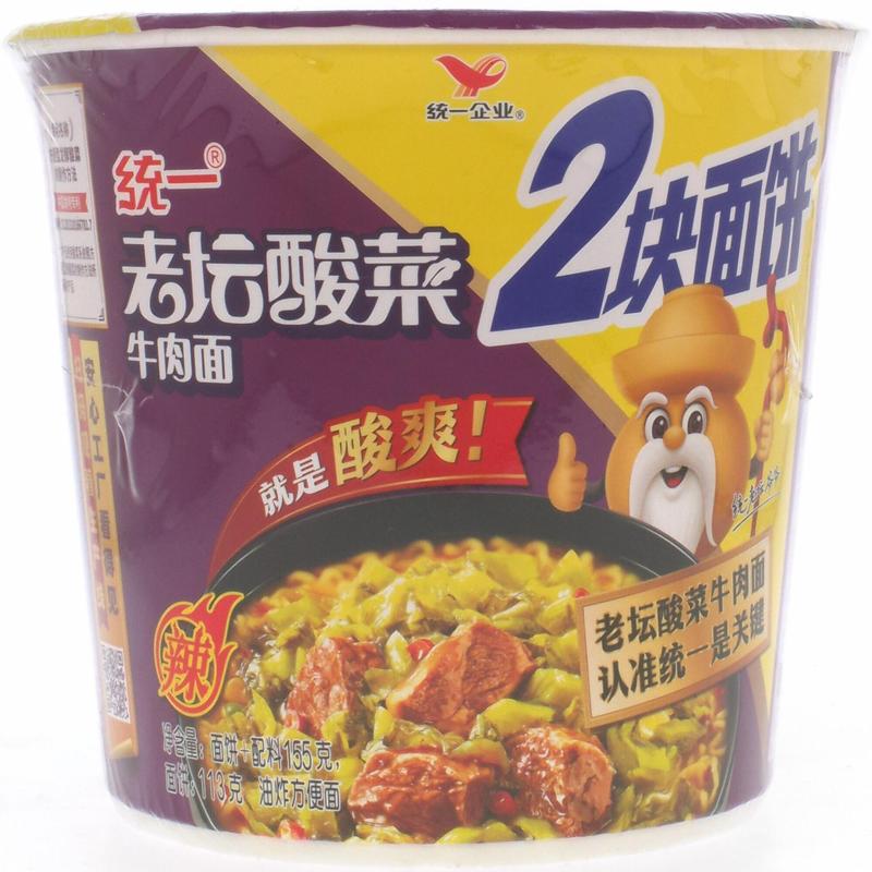 统一老坛酸菜牛肉面155g