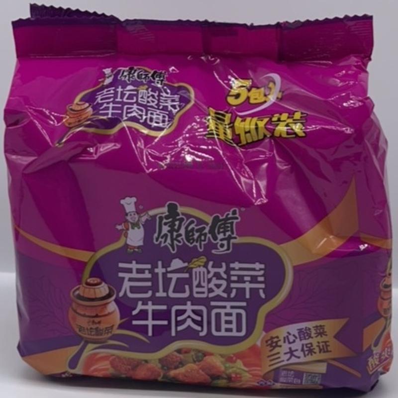 康师傅酸菜牛肉面114g*5