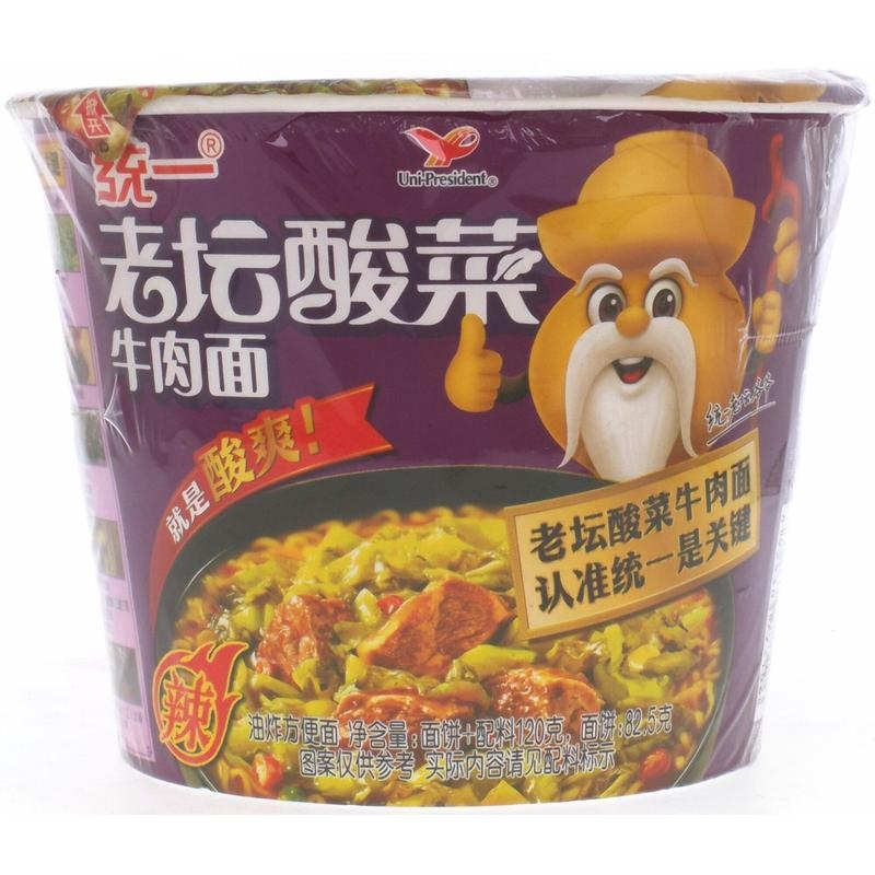 统一来一桶老坛酸菜牛肉味面120g