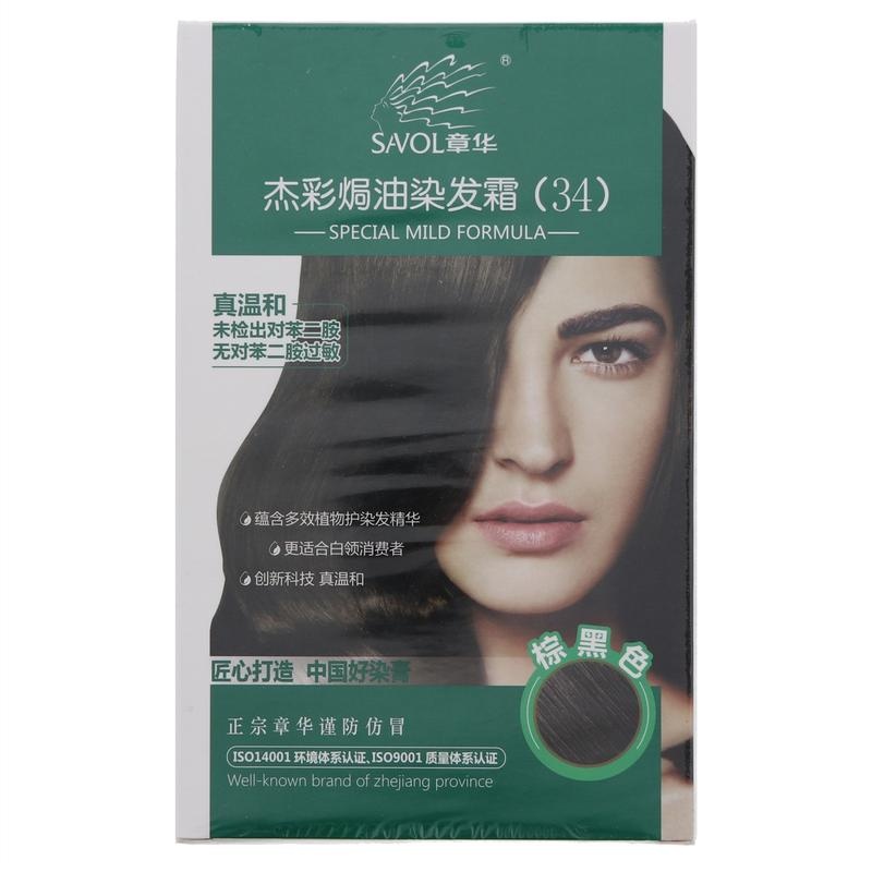 章华杰彩焗油染发霜棕黑色122ml