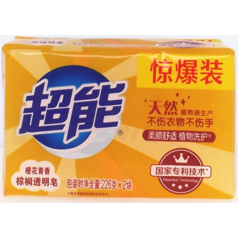 超能棕榈透明皂226g*2