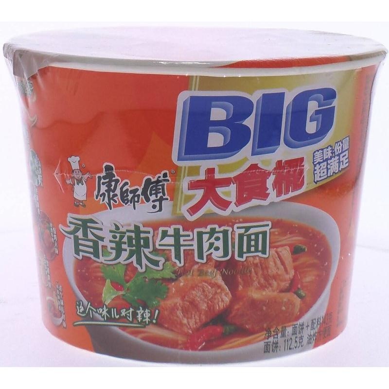康师傅大食桶香辣牛肉面143g