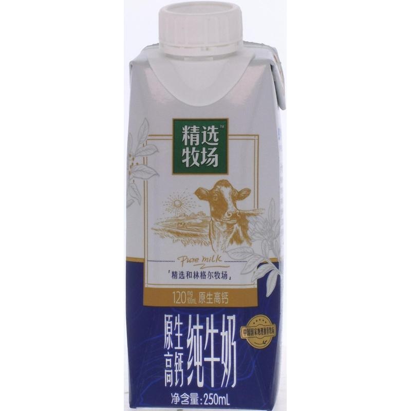 蒙牛精选牧场原生高钙纯牛奶250ml