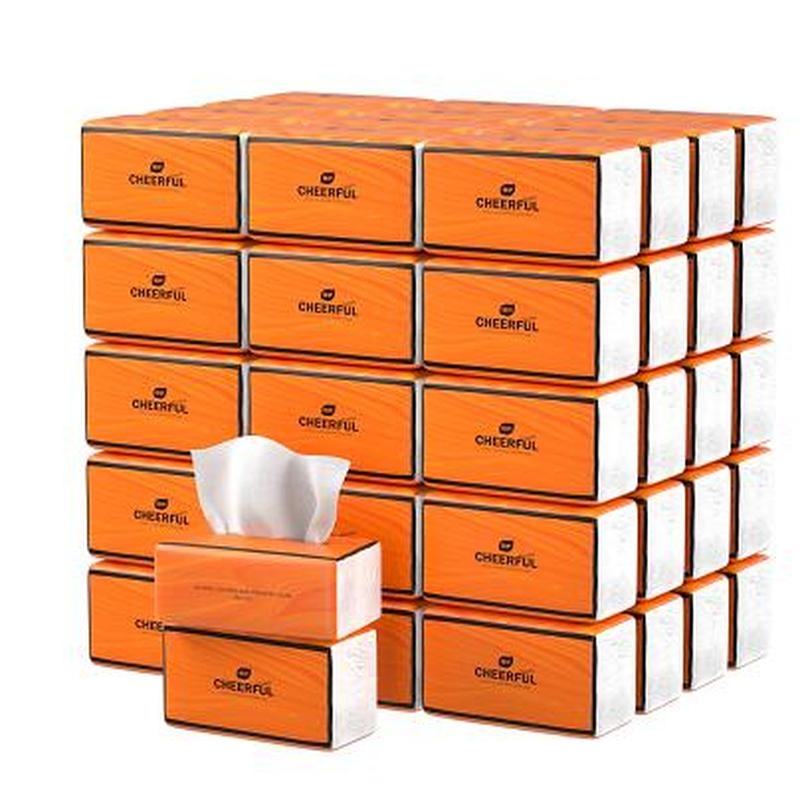 植护悦色橙菱形格子纸面巾20包/提