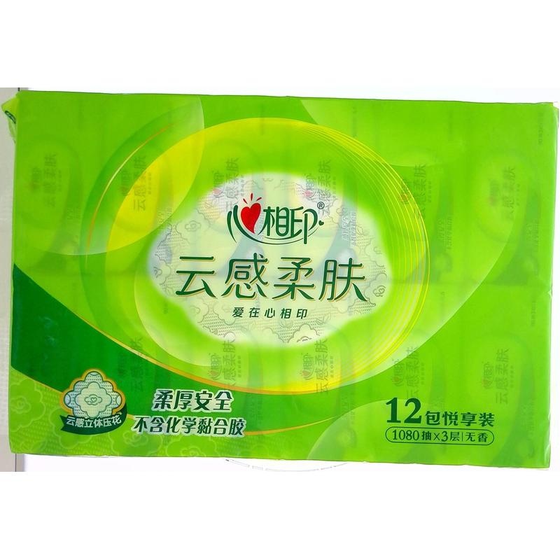 心相印云感柔肤抽取面巾纸S12包(90抽/包)