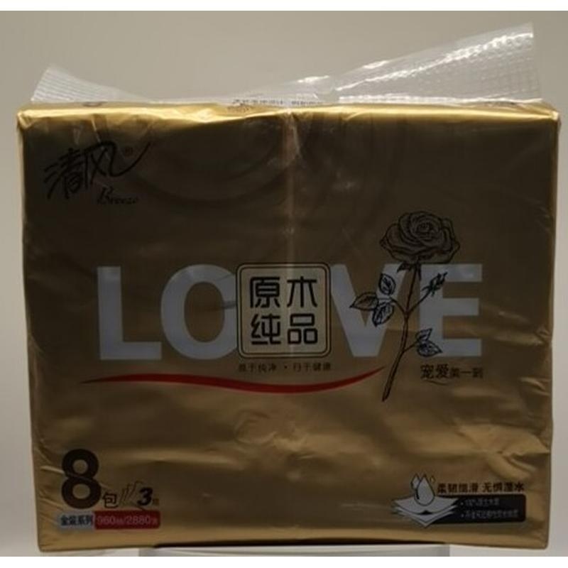清风金装原木抽纸4层M码2880张/提
