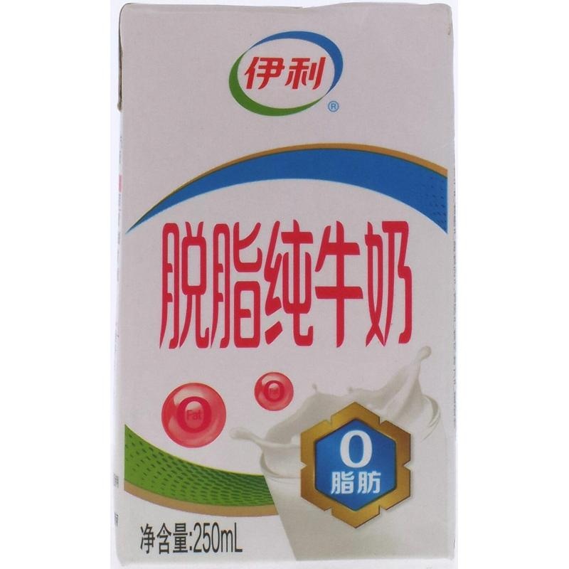 伊利脱脂纯牛奶250ml