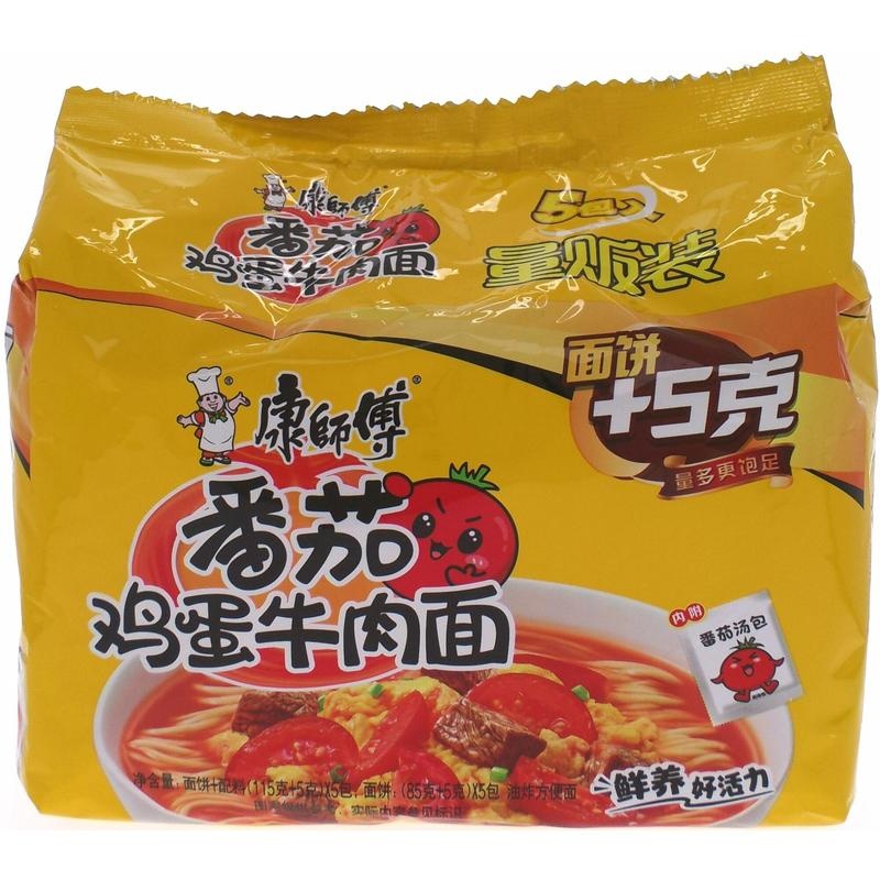 康师傅番茄鸡蛋牛肉面五连包
