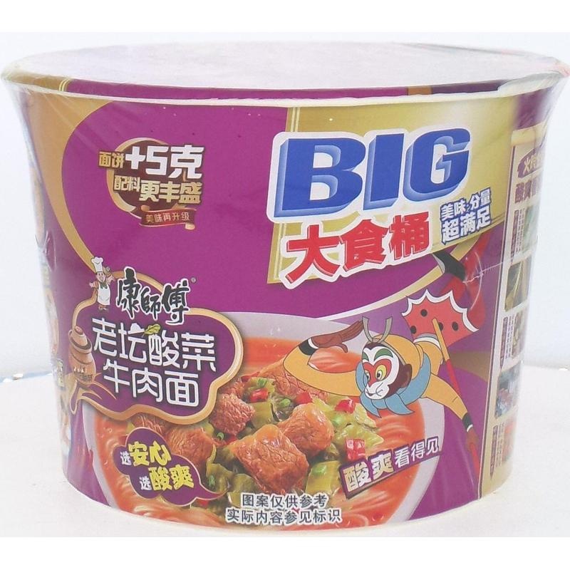 康师傅大食桶陈坛酸菜牛肉面