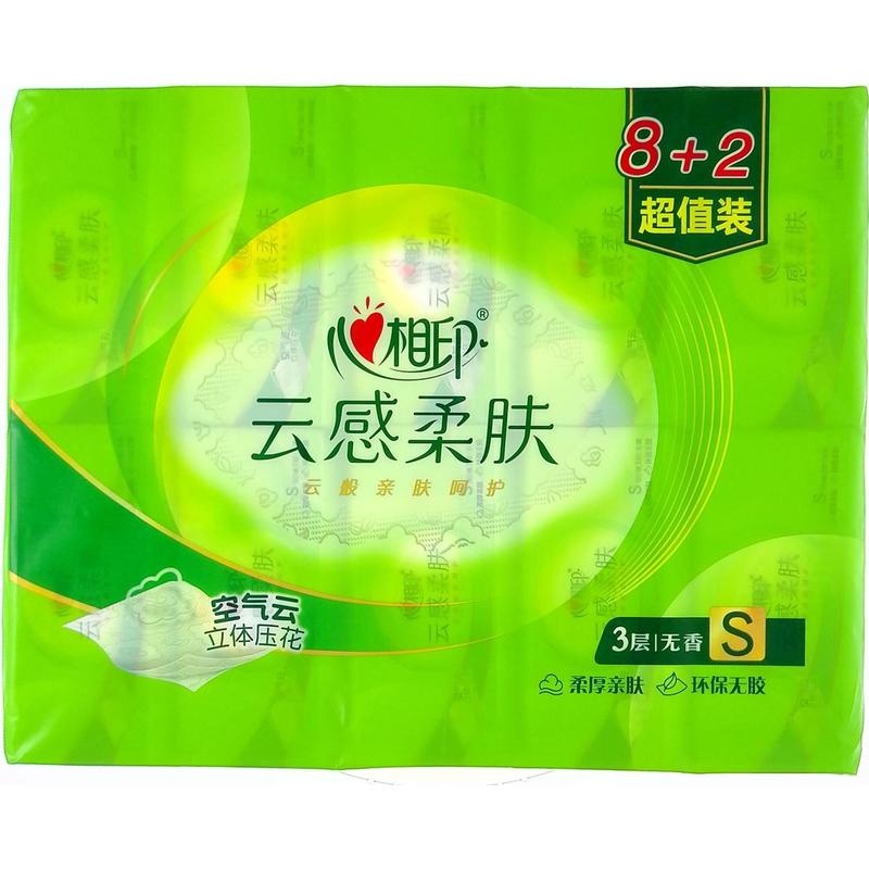 心相印云感三层立体压花面巾纸S码90抽*10