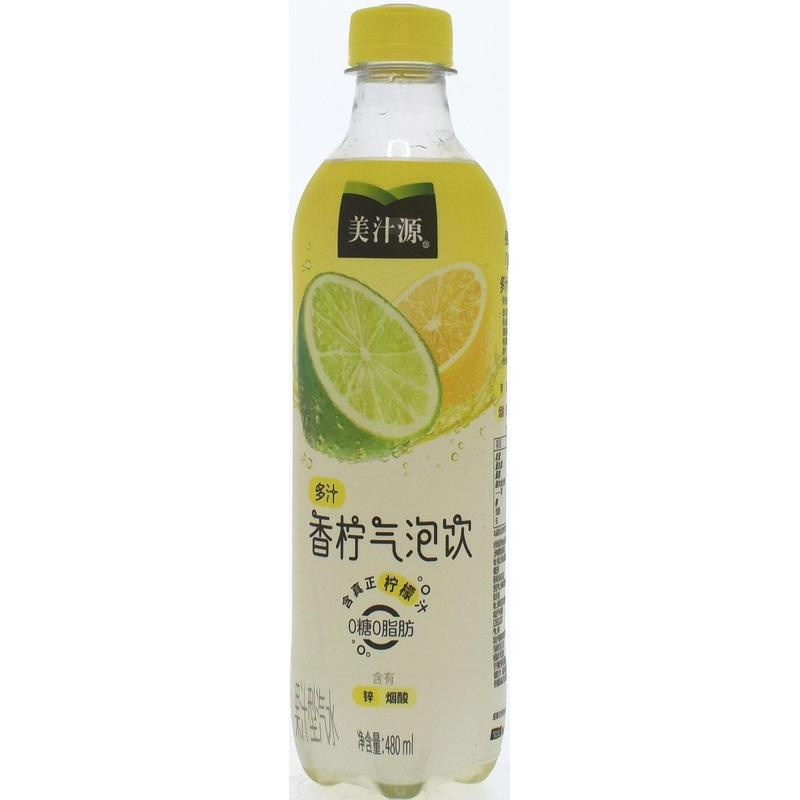 美汁源多汁香柠气泡饮柠檬汁汽水