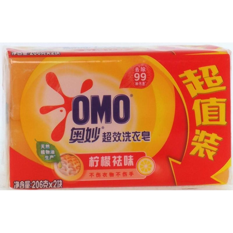 奥妙超效洗衣皂清新柠檬206g*2