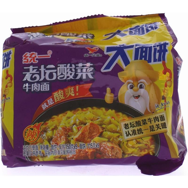 统一老坛酸菜牛肉面五合一