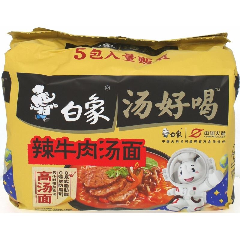 白象汤好喝辣牛肉汤面五连包