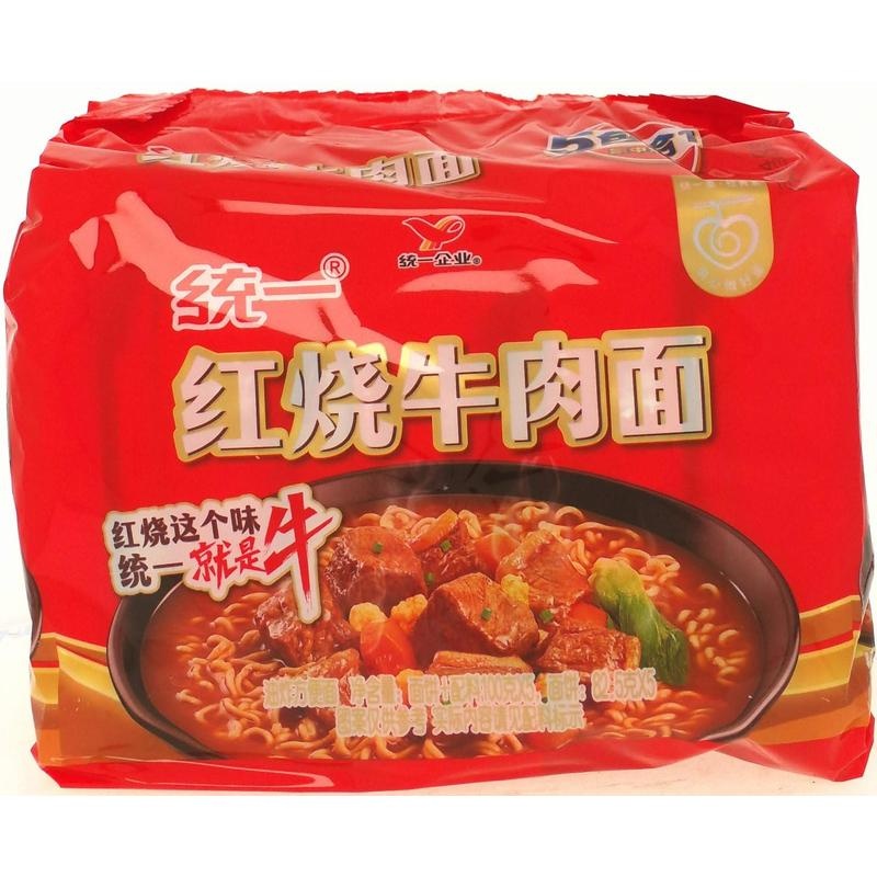 统一100红烧牛肉面五连包
