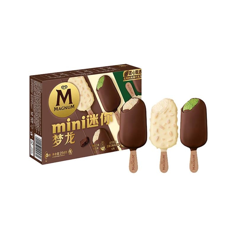 和路雪迷你梦龙三重口味香草/白巧/抹茶冰淇淋 42g*6支