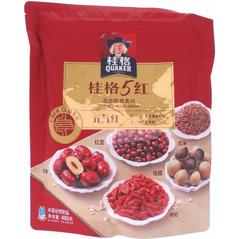 桂格5红混合即食麦片