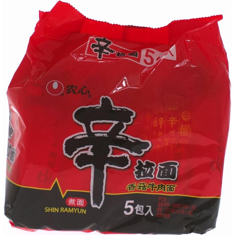 农心5包入辛拉面香菇牛肉面120g*5