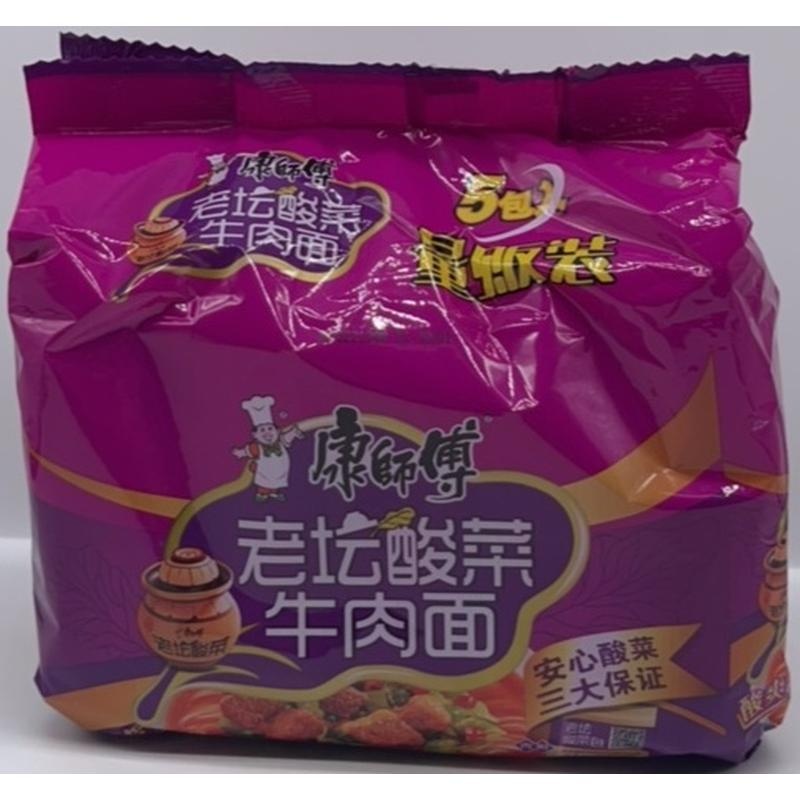康师傅酸菜牛肉面114g*5
