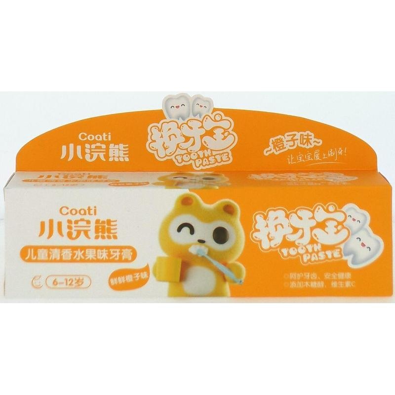 小浣熊儿童清香水果换牙宝牙膏70g